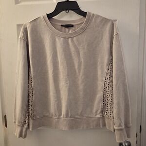 Jane+Delancey sz L pale purple lightweight eyelet shirt boho artsy cottage